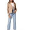 Amy Beige Slim Fit Brown Womens Leather Motorcycle Jacket - Image 2